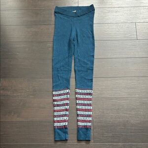 Toad & Co 100% merino wool leggings. Size large. Blue